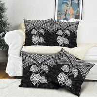 Black New Zealand Kawakawa Maori Ngaru Pillow Cover LT14 - Polynesian Pride