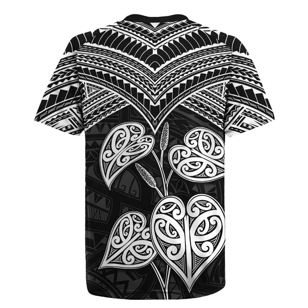 Black New Zealand Kawakawa Maori Ngaru Rugby Jersey LT14 - Polynesian Pride