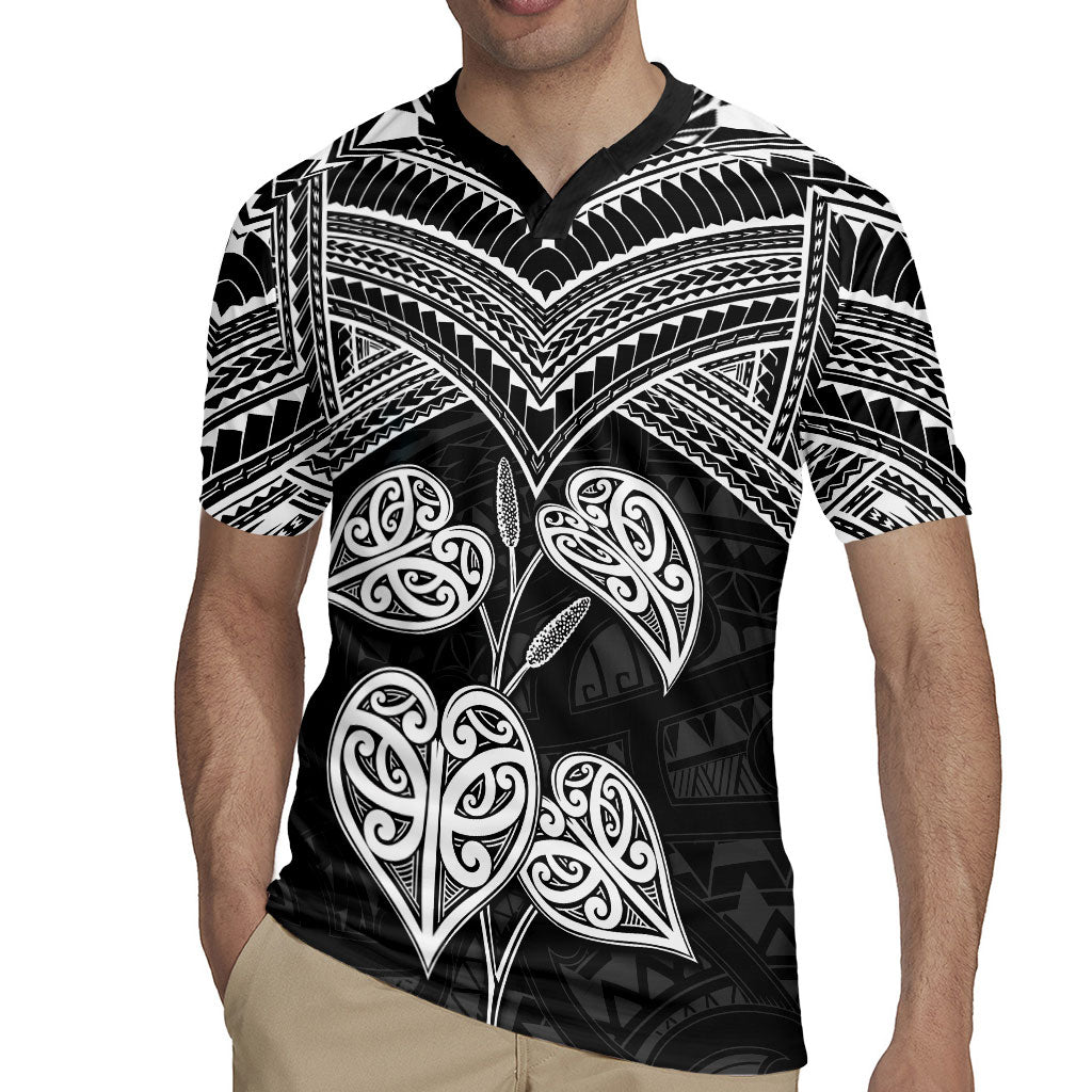 Black New Zealand Kawakawa Maori Ngaru Rugby Jersey LT14 - Polynesian Pride