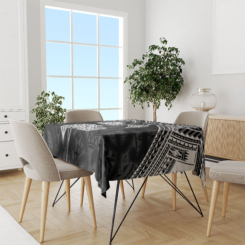 Black New Zealand Kawakawa Maori Ngaru Tablecloth