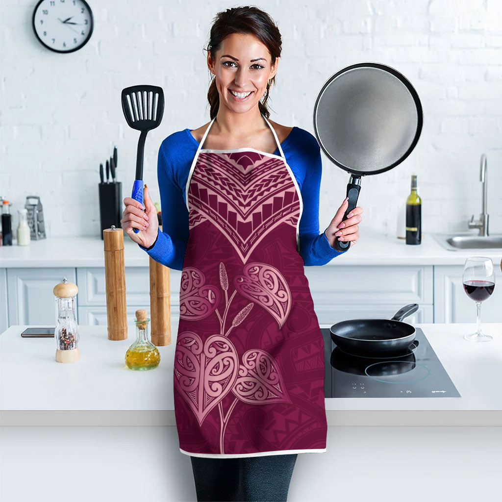 Burgundy New Zealand Kawakawa Maori Ngaru Apron LT14 - Polynesian Pride
