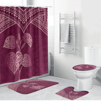 Burgundy New Zealand Kawakawa Maori Ngaru Bathroom Set LT14 Bathroom Set (4 pcs) Burgundy - Polynesian Pride