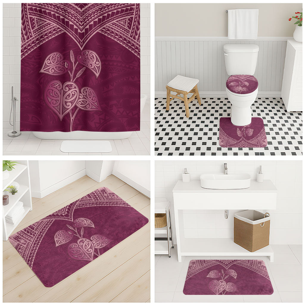 Burgundy New Zealand Kawakawa Maori Ngaru Bathroom Set LT14 - Polynesian Pride