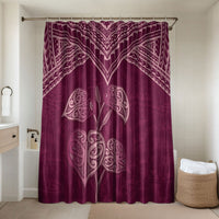 Burgundy New Zealand Kawakawa Maori Ngaru Bathroom Set LT14 Shower Curtain Only Burgundy - Polynesian Pride