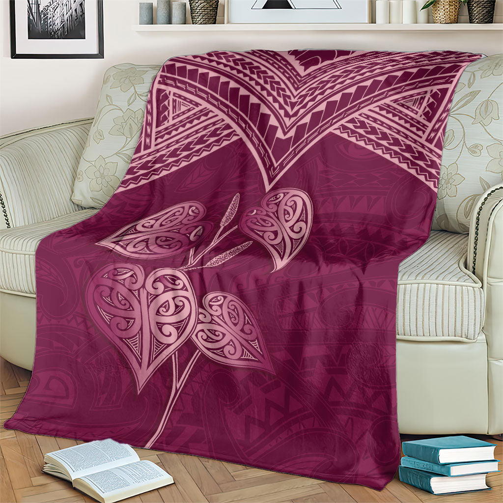 Burgundy New Zealand Kawakawa Maori Ngaru Blanket LT14 - Polynesian Pride