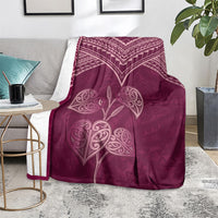 Burgundy New Zealand Kawakawa Maori Ngaru Blanket LT14 - Polynesian Pride