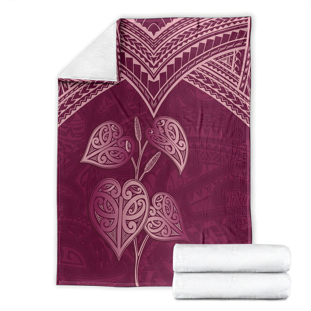 Burgundy New Zealand Kawakawa Maori Ngaru Blanket LT14 - Polynesian Pride