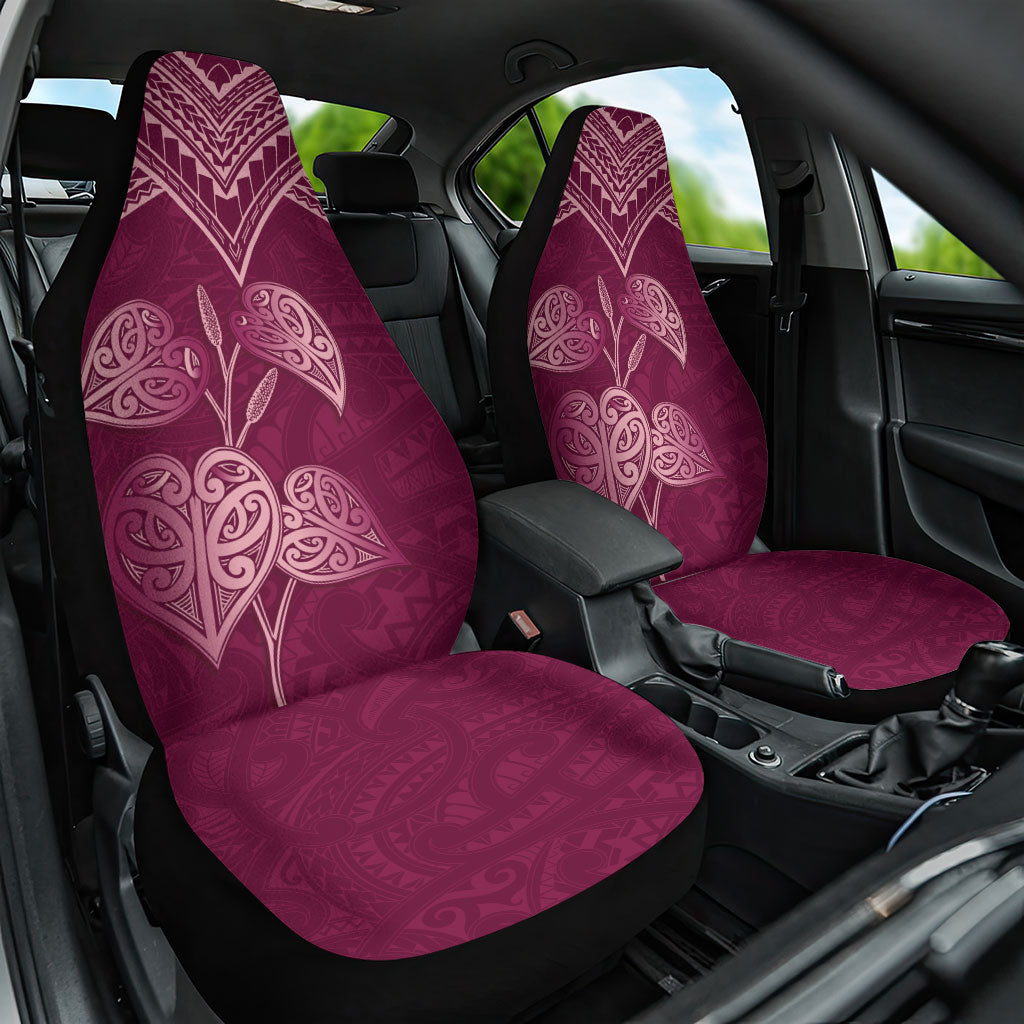 Burgundy New Zealand Kawakawa Maori Ngaru Car Seat Cover LT14 One Size Burgundy - Polynesian Pride