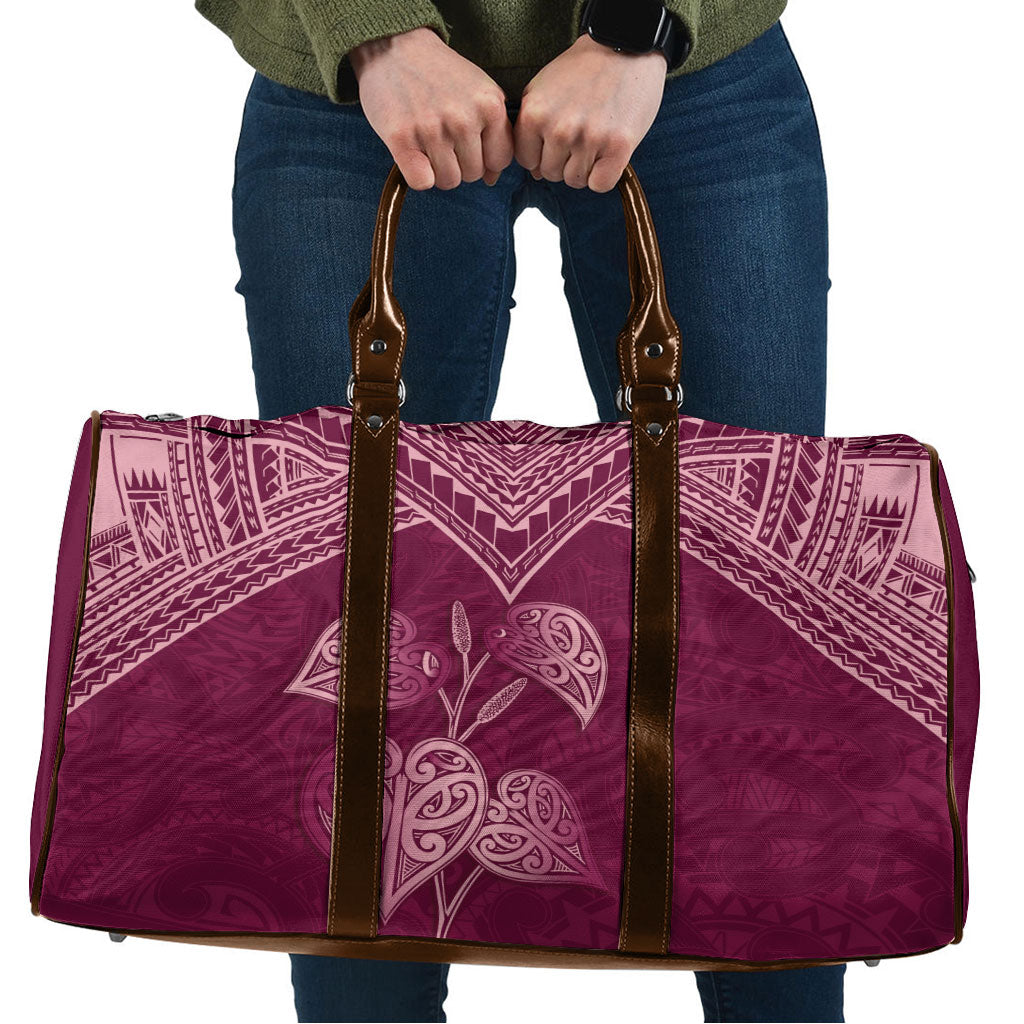 Burgundy New Zealand Kawakawa Maori Ngaru Travel Bag LT14 Burgundy - Polynesian Pride