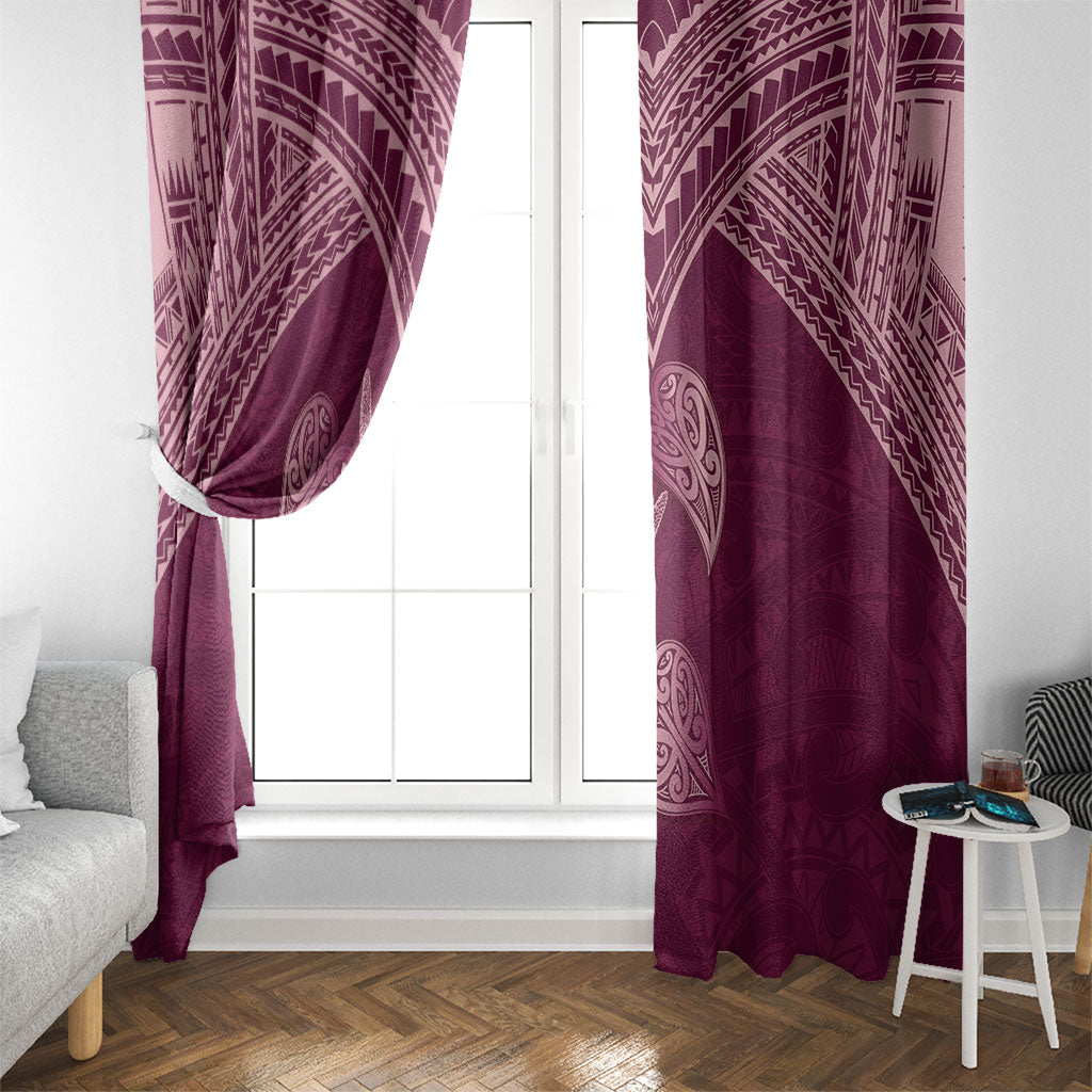 Burgundy New Zealand Kawakawa Maori Ngaru Window Curtain LT14 - Polynesian Pride