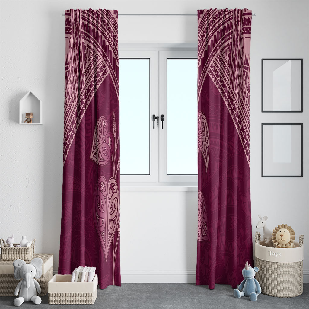 Burgundy New Zealand Kawakawa Maori Ngaru Window Curtain LT14 - Polynesian Pride