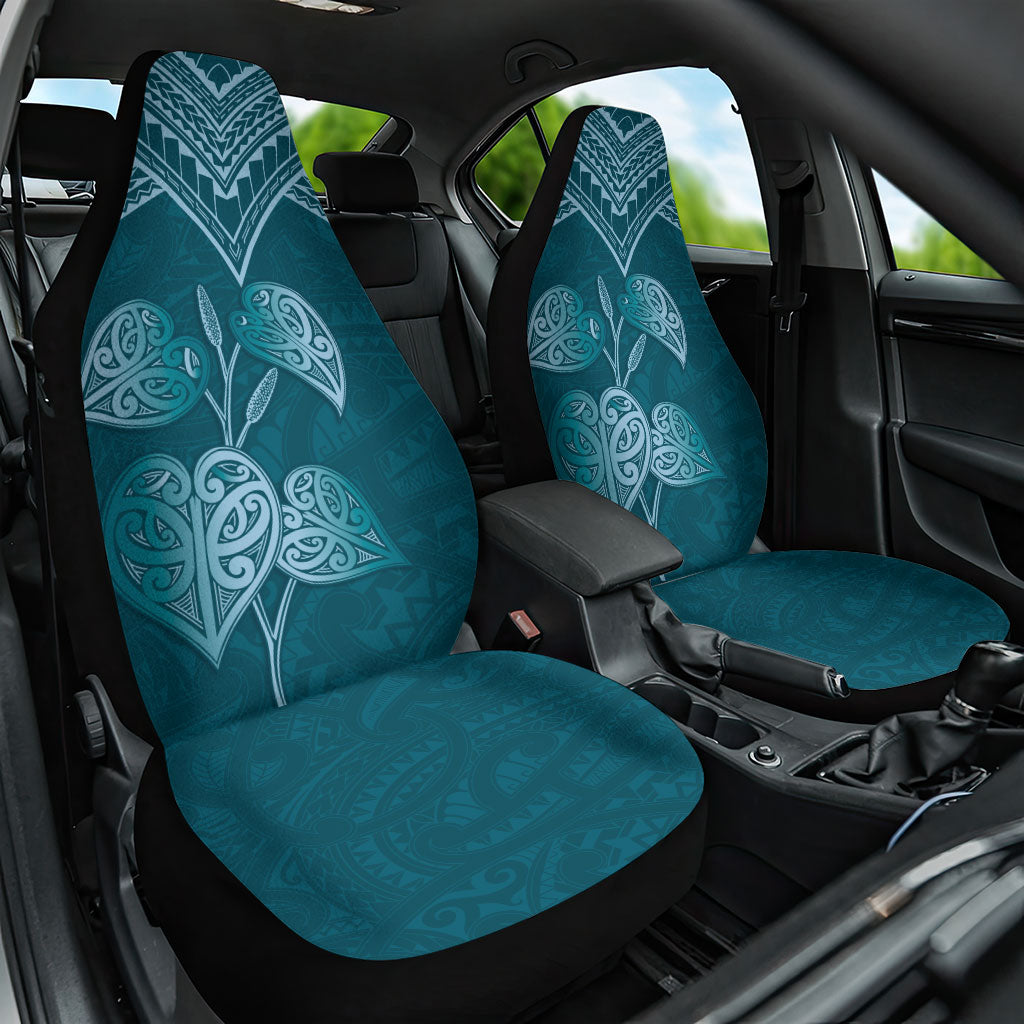 Cyan New Zealand Kawakawa Maori Ngaru Car Seat Cover LT14 One Size Cyan - Polynesian Pride