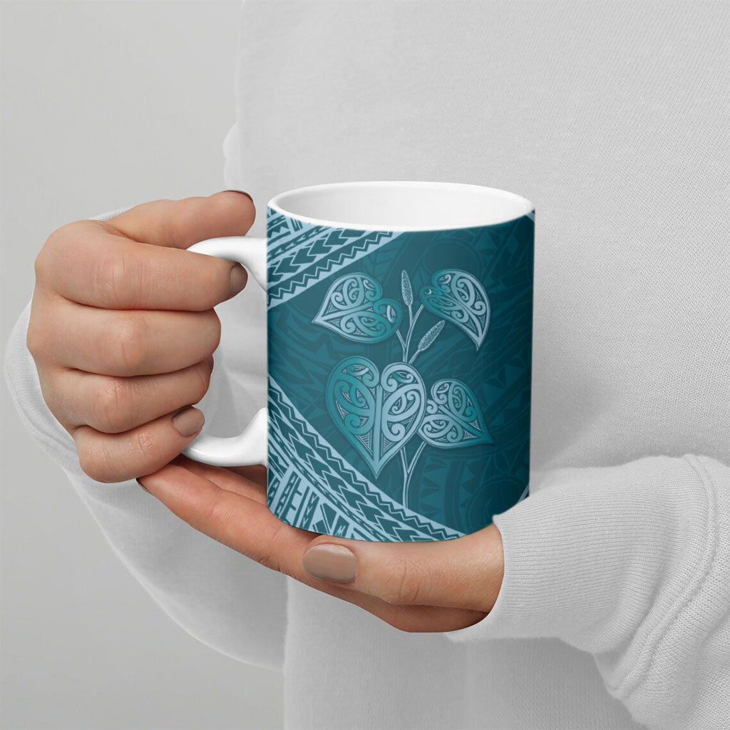 Cyan New Zealand Kawakawa Maori Ngaru Ceramic Mug LT14 - Polynesian Pride