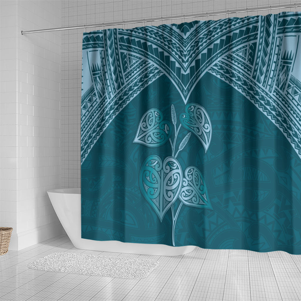 Cyan New Zealand Kawakawa Maori Ngaru Shower Curtain LT14 - Polynesian Pride