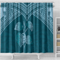 Cyan New Zealand Kawakawa Maori Ngaru Shower Curtain LT14 - Polynesian Pride