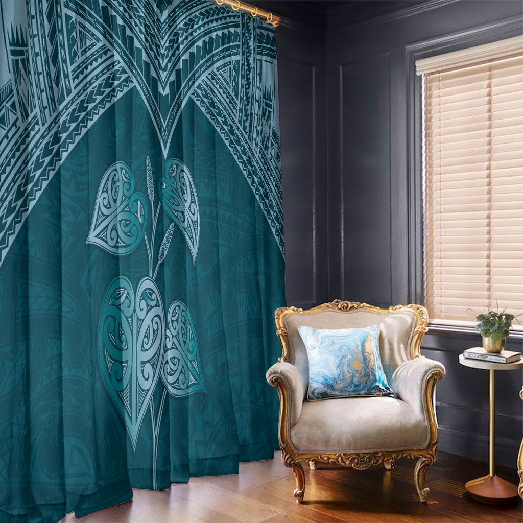 Cyan New Zealand Kawakawa Maori Ngaru Window Curtain LT14 - Polynesian Pride