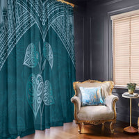 Cyan New Zealand Kawakawa Maori Ngaru Window Curtain LT14 - Polynesian Pride