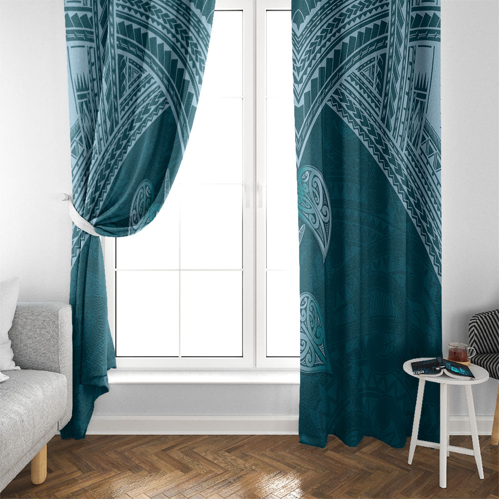 Cyan New Zealand Kawakawa Maori Ngaru Window Curtain LT14 - Polynesian Pride