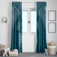 Cyan New Zealand Kawakawa Maori Ngaru Window Curtain LT14 - Polynesian Pride