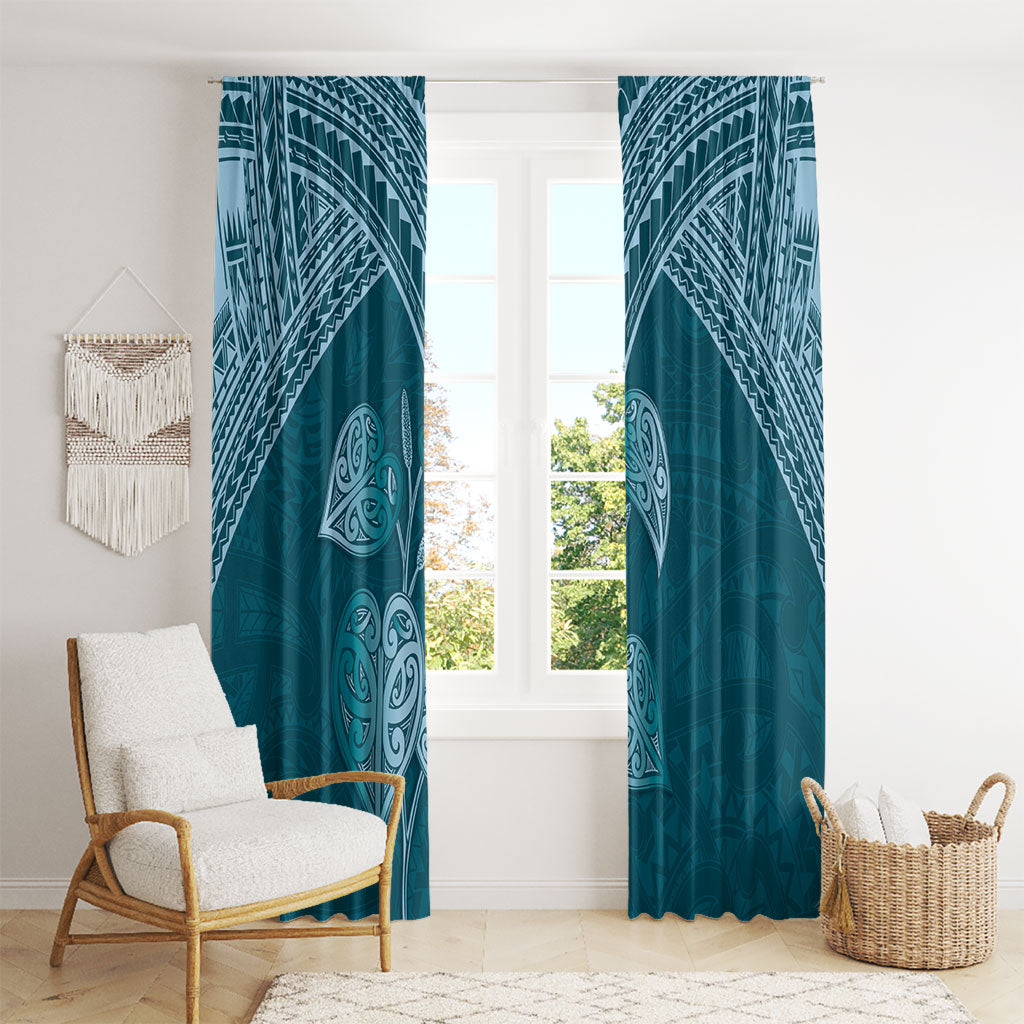 Cyan New Zealand Kawakawa Maori Ngaru Window Curtain LT14 - Polynesian Pride