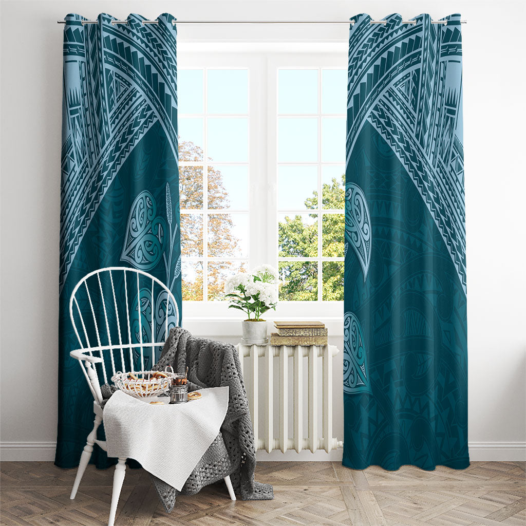 Cyan New Zealand Kawakawa Maori Ngaru Window Curtain LT14 - Polynesian Pride