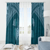 Cyan New Zealand Kawakawa Maori Ngaru Window Curtain LT14 - Polynesian Pride