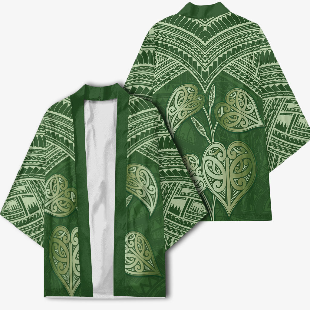 Green New Zealand Kawakawa Maori Ngaru Kimono LT14 - Polynesian Pride