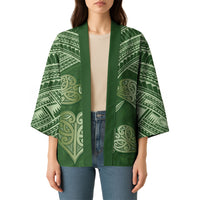 Green New Zealand Kawakawa Maori Ngaru Kimono LT14 - Polynesian Pride