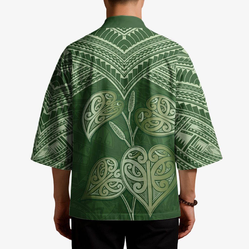 Green New Zealand Kawakawa Maori Ngaru Kimono LT14 - Polynesian Pride