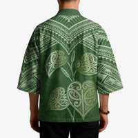 Green New Zealand Kawakawa Maori Ngaru Kimono LT14 - Polynesian Pride