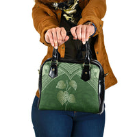 Green New Zealand Kawakawa Maori Ngaru Shoulder Handbag LT14 One Size Green - Polynesian Pride