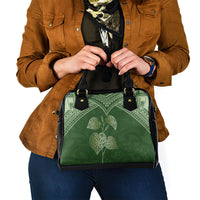 Green New Zealand Kawakawa Maori Ngaru Shoulder Handbag LT14 - Polynesian Pride