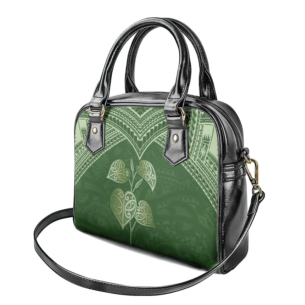 Green New Zealand Kawakawa Maori Ngaru Shoulder Handbag LT14 - Polynesian Pride