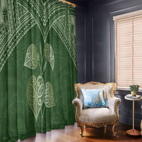 Green New Zealand Kawakawa Maori Ngaru Window Curtain LT14 - Polynesian Pride