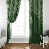 Green New Zealand Kawakawa Maori Ngaru Window Curtain LT14 - Polynesian Pride