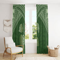 Green New Zealand Kawakawa Maori Ngaru Window Curtain LT14 - Polynesian Pride