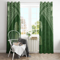 Green New Zealand Kawakawa Maori Ngaru Window Curtain LT14 - Polynesian Pride