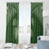 Green New Zealand Kawakawa Maori Ngaru Window Curtain LT14 - Polynesian Pride