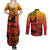 Personalised Ia Ora Na Marquesas Islands Couples Matching Summer Maxi Dress and Long Sleeve Button Shirt Mata Tiki Marquesan Tattoo LT14 - Polynesian Pride