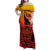 Personalised Ia Ora Na Marquesas Islands Family Matching Off Shoulder Maxi Dress and Hawaiian Shirt Mata Tiki Marquesan Tattoo LT14 Mom's Dress Red - Polynesian Pride