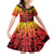 Personalised Ia Ora Na Marquesas Islands Family Matching Puletasi and Hawaiian Shirt Mata Tiki Marquesan Tattoo LT14 Daughter's Dress Red - Polynesian Pride