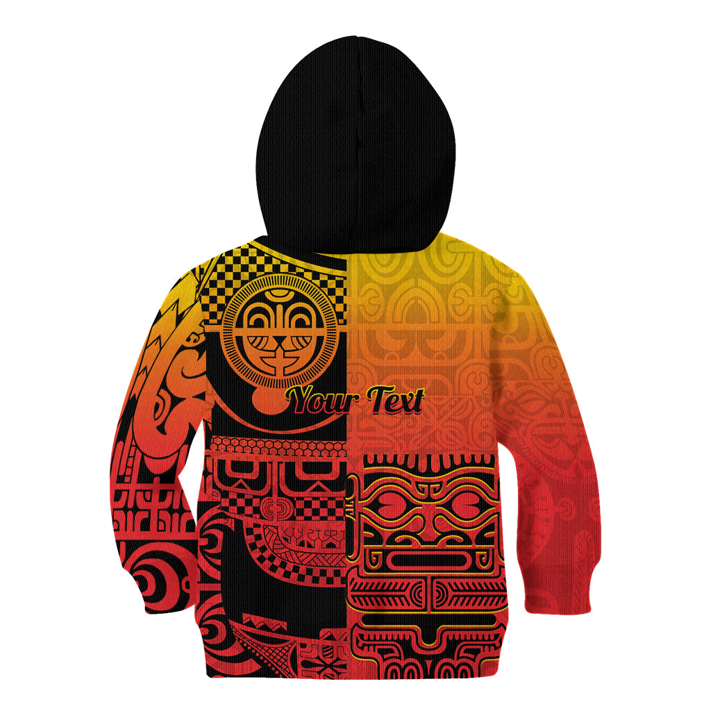 Personalised Ia Ora Na Marquesas Islands Kid Hoodie Mata Tiki Marquesan Tattoo LT14 - Polynesian Pride