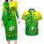 Kia Orana Cook Islands Couples Matching Long Sleeve Bodycon Dress and Hawaiian Shirt Kuki Airani Tattoo Pattern With Sea Turtle LT14 Green - Polynesian Pride