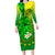 Kia Orana Cook Islands Family Matching Long Sleeve Bodycon Dress and Hawaiian Shirt Kuki Airani Tattoo Pattern With Sea Turtle LT14 Mom's Dress Green - Polynesian Pride