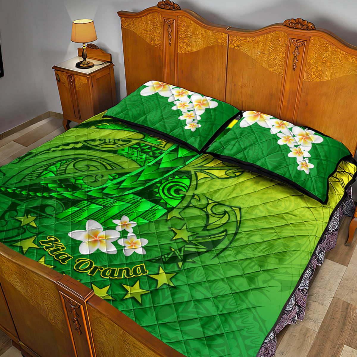 Kia Orana Cook Islands Quilt Bed Set Kuki Airani Tattoo Pattern With Sea Turtle LT14 - Polynesian Pride