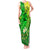 Kia Orana Cook Islands Tank Maxi Dress Kuki Airani Tattoo Pattern With Sea Turtle LT14 Women Green - Polynesian Pride