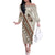 Bula Fiji Family Matching Off Shoulder Long Sleeve Dress and Hawaiian Shirt Fijian Masi Tapa Cloth Vintage Vibes LT14 Mom's Dress Beige - Polynesian Pride