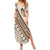 Bula Fiji Summer Maxi Dress Fijian Masi Tapa Cloth Vintage Vibes LT14 Women Beige - Polynesian Pride