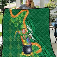 St Patrick's Day Hawaii Quilt Hauoli Maoli Funny Shaka Leprechaun LT14 Green - Polynesian Pride