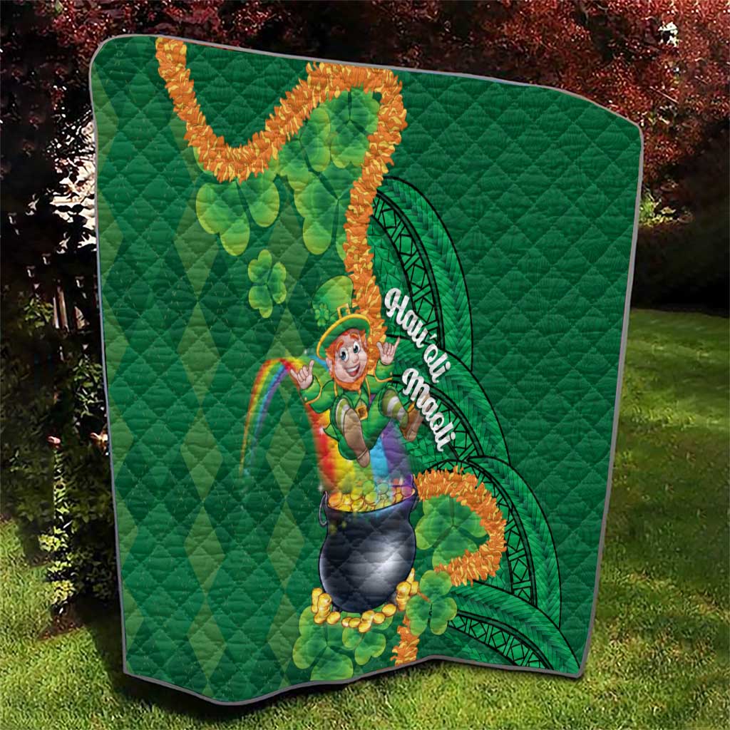 St Patrick's Day Hawaii Quilt Hauoli Maoli Funny Shaka Leprechaun LT14 - Polynesian Pride